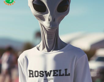 Camiseta Roswell, elegante camiseta para fanáticos de la conspiración ovni para todas las ocasiones, camiseta unisex, camiseta de manga corta, regalo para amantes de los extraterrestres, camiseta del Área 51, retro