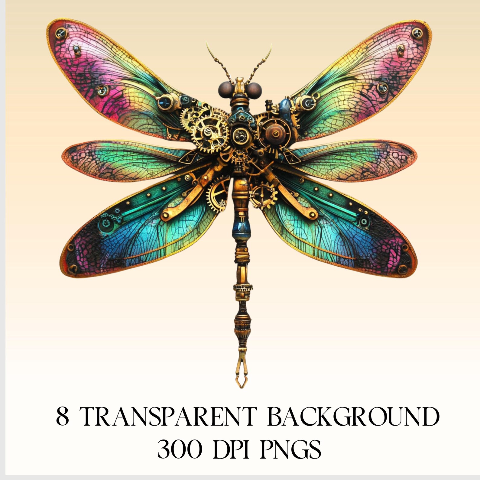 Steampunk Dragonflies Clipart Transparent PNG Junk Journal Dragonfly ...