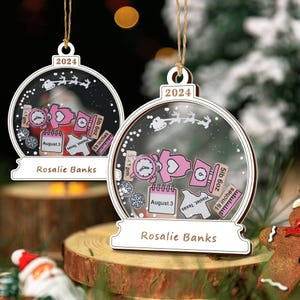 Personalized Baby&#39;s First Christmas Ornament, 4D Shake Babies Ornament, New Born Baby Boy Girl Gift, Granddaughter Grandson 1st Xmas Bauble