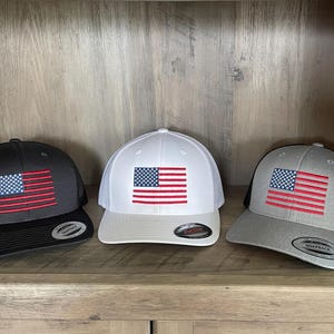American Flag Embroidered Adjustable SnapBack Hat