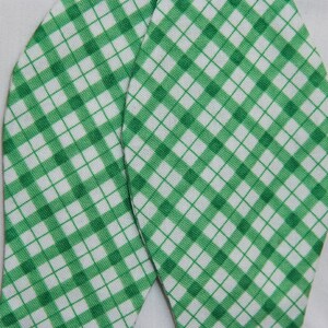 Green and White Argyle Bow Tie image 3