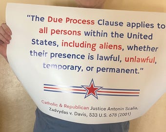 Digitaal bestand voor No Kings Protest Sign - Scalia Quote Due Process