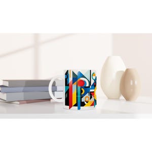 Ceramic 11oz Abstract Art Mug, Great Gift for a Lover of Art and Colors, Artwork Mug, Coffee Gift
