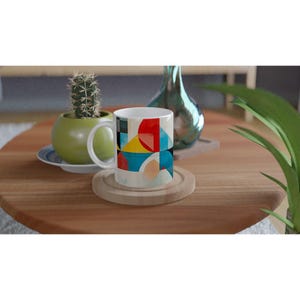 Ceramic 11oz Abstract Shapes Mug, Perfect Gift for a Lover of Coffee and Artwork, Abstract Art Mug, Art Gift, Coffee Mug, Colorful Mug