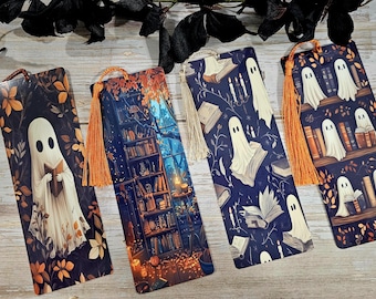 Ghost Laminated Bookmark | Spooky Book Lover Gift