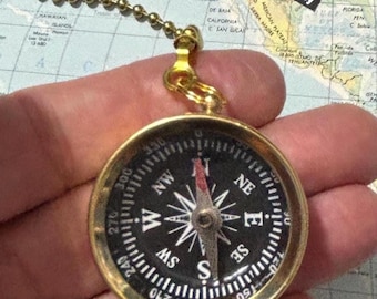 Nautical Compass Ceiling Fan Pull Chain Steampunk Brass Metal