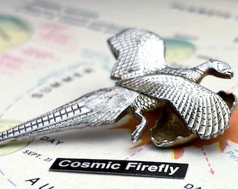 Vintage Pheasant Bird Tie Bar Clip 1950's Hickok USA