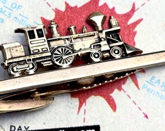 Mid Century Vintage Train Tie Bar 1950's Locomotive Engine Hickok USA