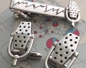 1950 39 s Vintage Microphone Cufflinks Tie Bar Mid Century Analog Technology