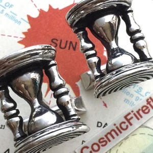 Vintage Sanduhr Manschettenknöpfe Miniatur Steampunk Sanduhr SWANK USA