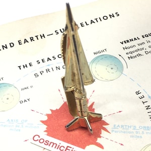 Vintage Atomic Rocket Ship Needle Book Golden Eye Needles 