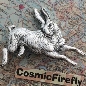 Bunny Rabbit Pin Brooch Steampunk Accessories Cosplay Pin Silver Plated Metal
