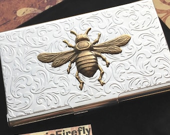 Bumble Bee Business Card Case Holder Metal