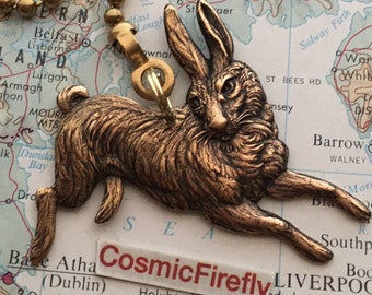 Brass Bunny Rabbit Ceiling Fan Pull Chain Lamp Pull Handle