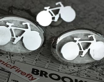 1950's Vintage Bicycle Cufflinks SWANK USA Father's Day