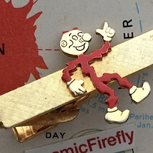 Vintage 1950's Reddy Kilowatt Tie Bar Advertising Figural Electricity Lightning Bolts