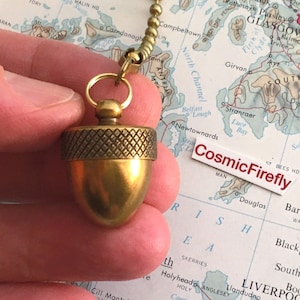 Brass Acorn Fan Pull Steampunk Ceiling Fan Pull Chain Antiqued Brass Metal Cap Opens Hollow Inside Light Pull County Cottage Decor Cabin