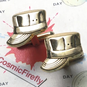 1950's Vintage Train Engineer Conductor's Hat Cufflinks Father's Day Gifts Hickok USA