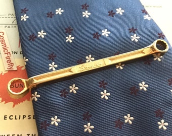 Vintage Box Wrench Tie Bar 1950's Snap-On Tools Tie Clip Slide On Brass