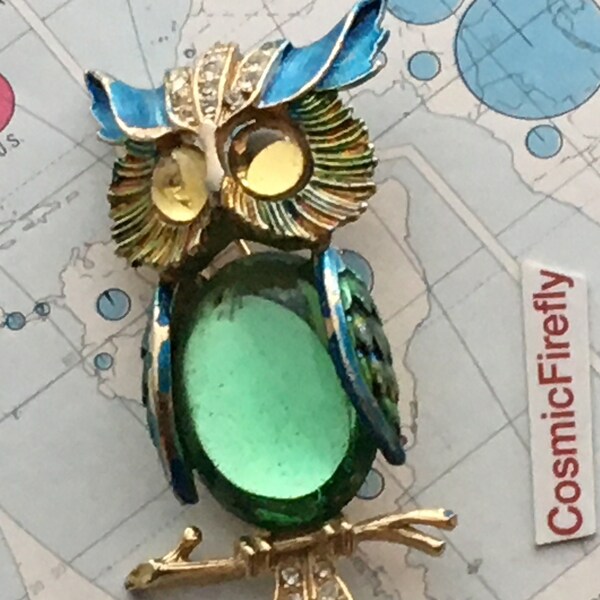Vintage Owl Brooch Etsy
