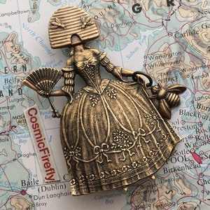 Brass Bee Girl Pin Brooch Victorian Beehive Head Antiqued Brass Steampunk Dark Circus Freak Show Handcrafted Art Jewelry