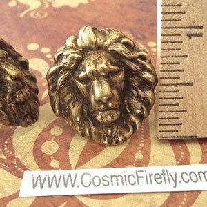 Large Brass Lion Cufflinks Gothic Victorian Safari Animal NEW Vintage Inspired Statement Cufflinks Leo Lion FREE Gift Box