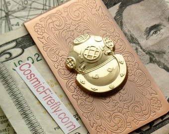 SLIM Diver Money Clip Nautical Steampunk Deep Sea Dive Helmet Novelty Gift