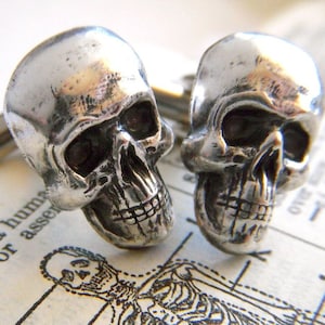 Men's Cufflinks Skull Cuff Links Gothic Victorian Skull Head Steampunk Cufflinks Vintage Inspired Pirate Accessories image 1