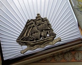 Cigarette Case Pirate Ship Vintage Reproduction Art Deco Silver Plated Metal Wallet Nautical Steampunk Men 39 s Accessories Gifts