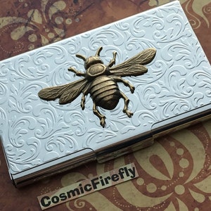 Bumble Bee Business Card Case Holder Vintage Inspired Gothic Victorian Steampunk Style image 6