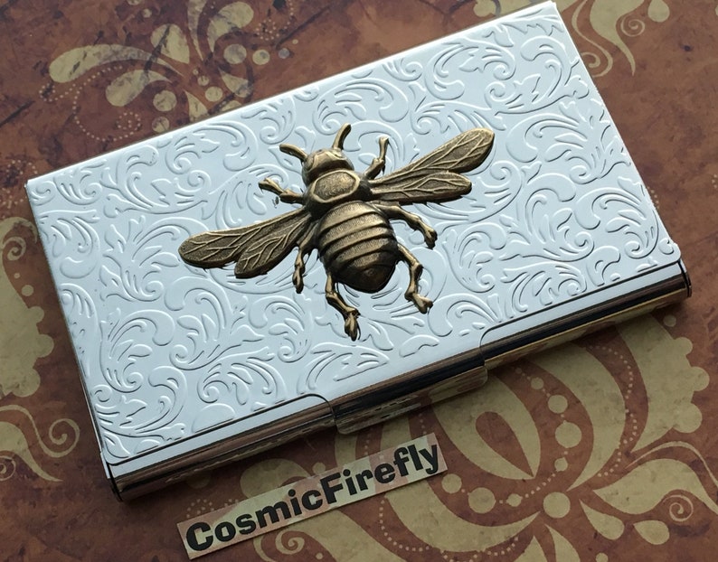 Bumble Bee Business Card Case Holder Vintage Inspired Gothic Victorian Steampunk Style image 6