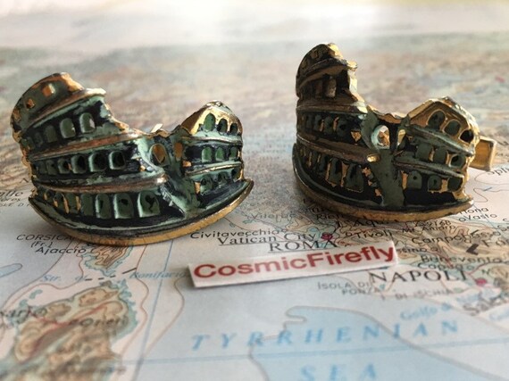 HUGE Statement Cufflinks Rome Colosseum Cufflinks