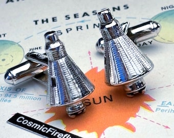 Vintage NASA Mercury Raumkapsel Manschettenknöpfe aus den 1960er Jahren, Balfour USA