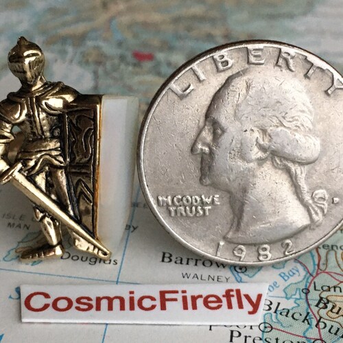 1950's Vintage Knight Cufflinks Antique Suit Armour King Arthur Excalibur Game Thrones shops Wedding