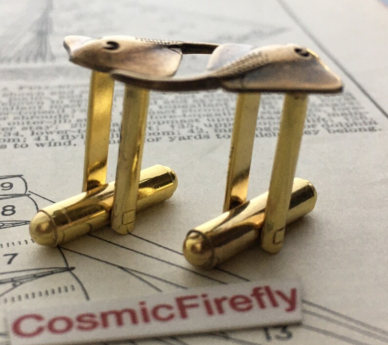 Men's Cufflinks Nautical Bat Ray Fish Ocean Sealife Etsy