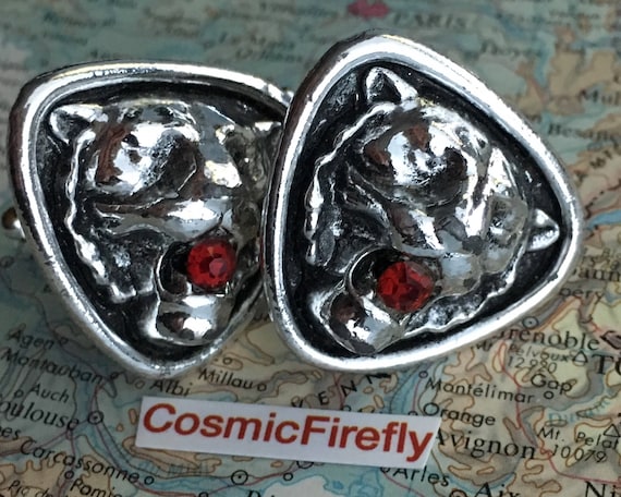 Big Cufflinks Tiger Cufflinks Men's Vintage Cuffli