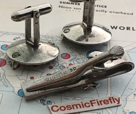 1950's Mid Century Vintage Jet Airplane Cufflinks… - image 2