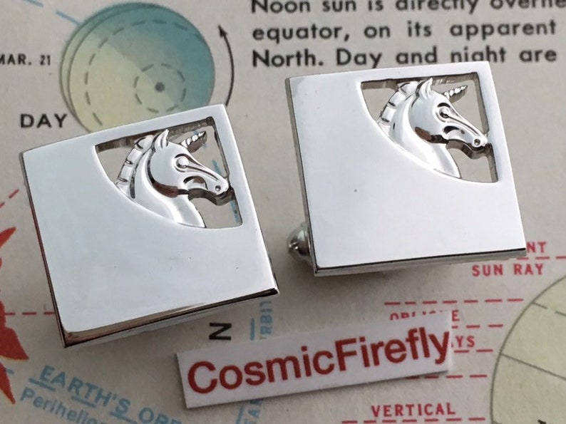 Vintage Unicorn Cufflinks Mid Century Vintage Cufflinks Antique Cufflinks Steampunk Cufflinks Gay Wedding Cufflinks
