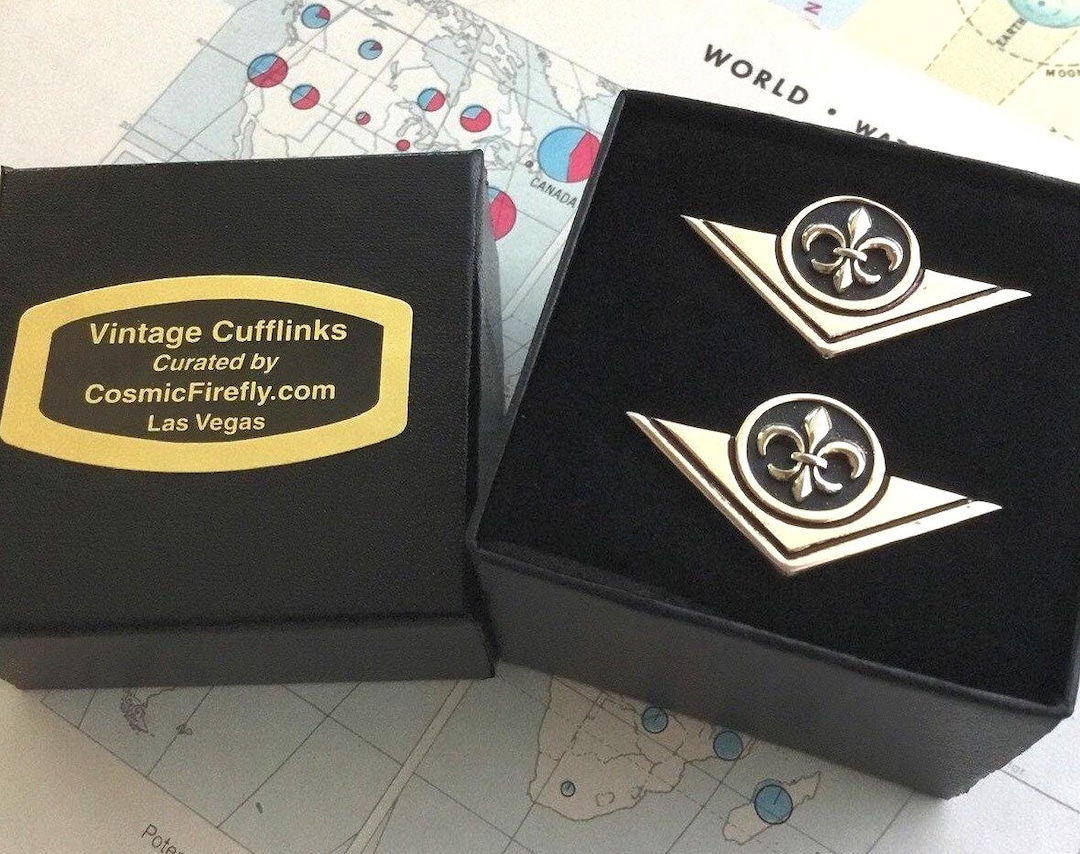 Boutons De Manchette Vintage Swank Atomic - Style Mid Century Planétaire Ovale - Occasion