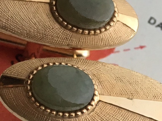 Boutons De Manchette Mid-century Modern - Cuivre émaillé Vert Et Rouge - Occasion