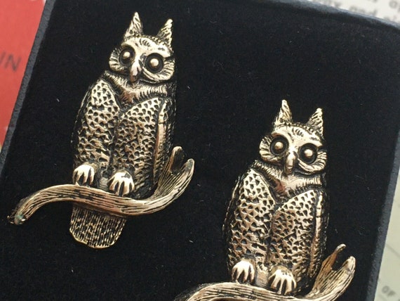 1950's Vintage Owl Cufflinks Mid Century JOLLE - image 8