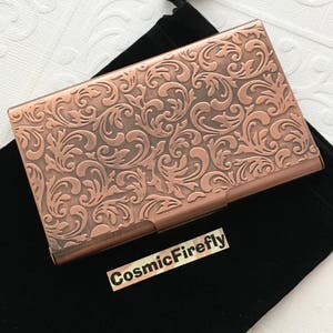 Nuevo tarjetero de color cobre antiguo, tarjetero de visita, tarjetero de metal, estilo steampunk para cosplay.