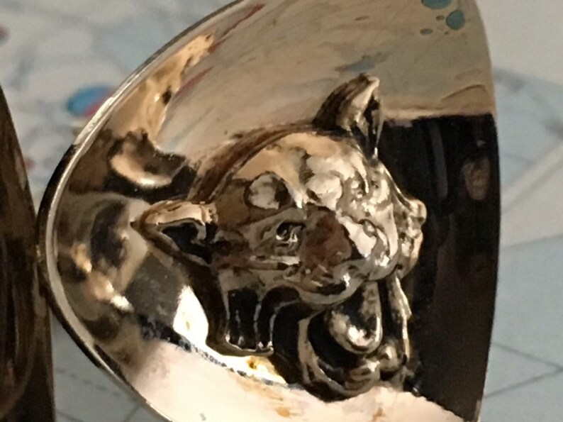 Wildcat Cufflinks Unisex Vintage Cufflinks Antique Cufflinks Steampunk Cufflinks Tiger Head Wildcat Cufflinks Wedding Cufflinks Men/'s Gifts