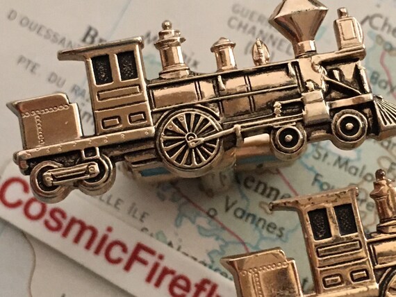 1950's Mid Century Vintage Steam Train Cufflinks … - image 4