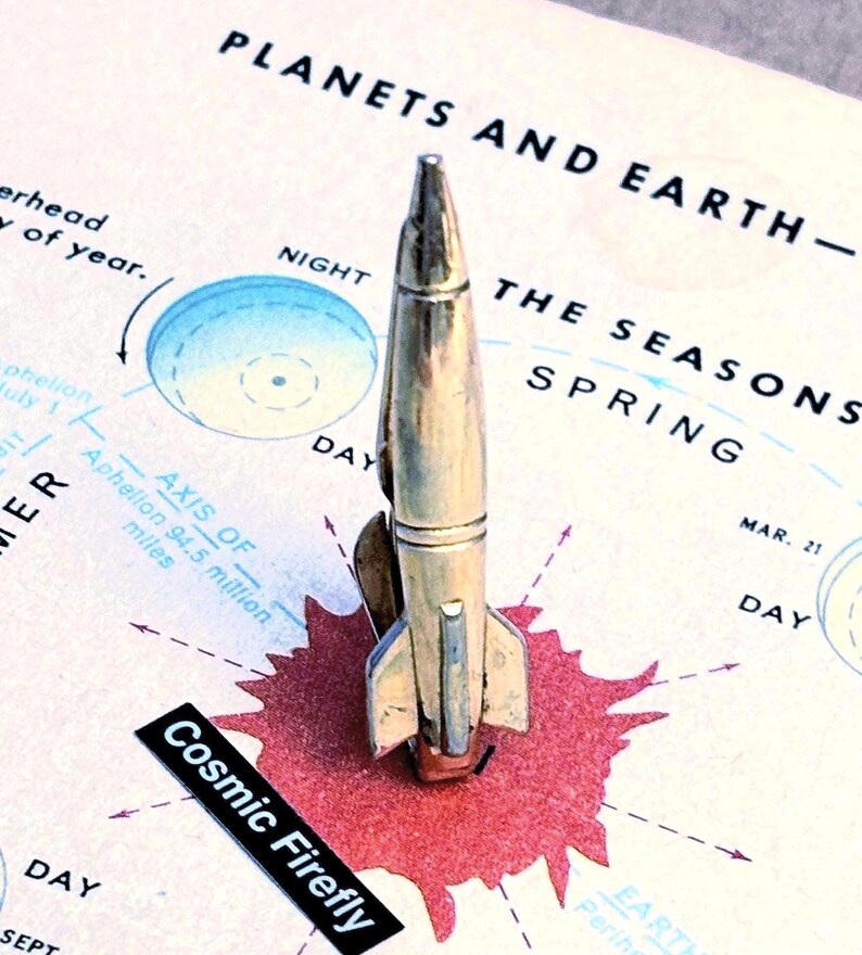 Rocketship Clips 1950's Vintage Space Rocket Ship Tie Bar Clip Atomic Age Rare SWANK USA ...
