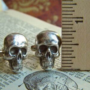 Men's Cufflinks Skull Cuff Links Gothic Victorian Skull Head Steampunk Cufflinks Vintage Inspired Pirate Accessories image 2