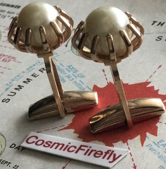 1950's Vintage Atomic Space Age Cufflinks Moderni… - image 3