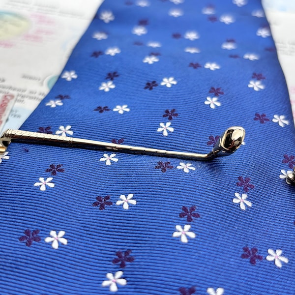 1950's Vintage Golf Club Tie Clip Mid Century Golfing Tie Clip Pearl Golf Ball BILTMORE Father's Day Men's Gifts Fits WIDE TIES
