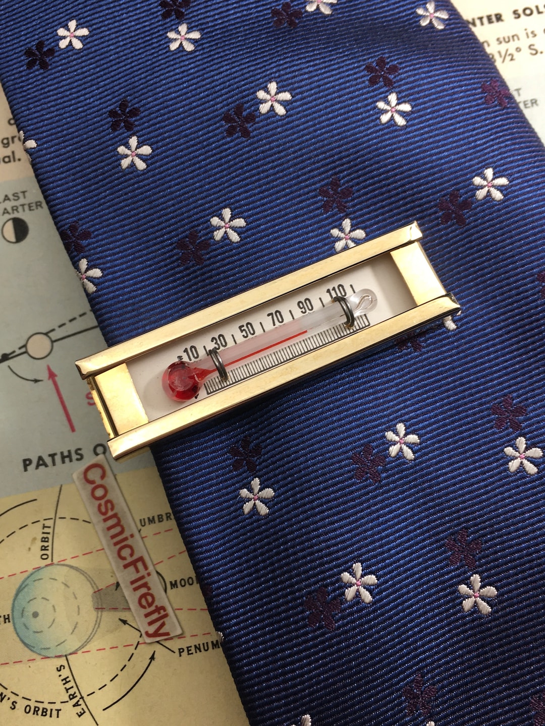 1950's Vintage Thermometer Tie Bar Clip Working Miniature Etsy