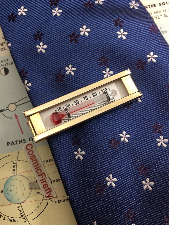 1950's Vintage Thermometer Tie Bar Clip Working Mi